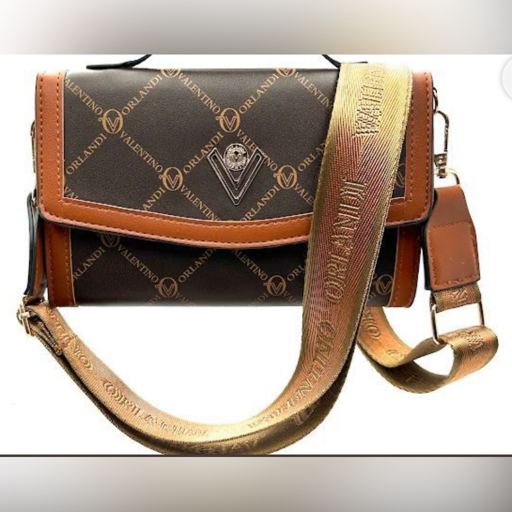 Valentino Orlandi Crossbody Brown Wallet Printed Brand New With Tag MSRP $159